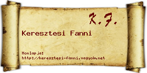 Keresztesi Fanni névjegykártya